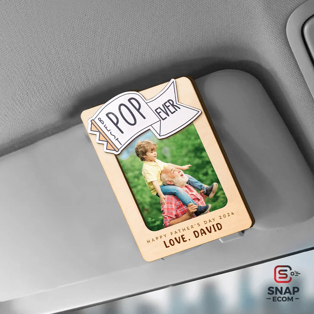 Wood Car Visor Clip - 3 Layer - 8