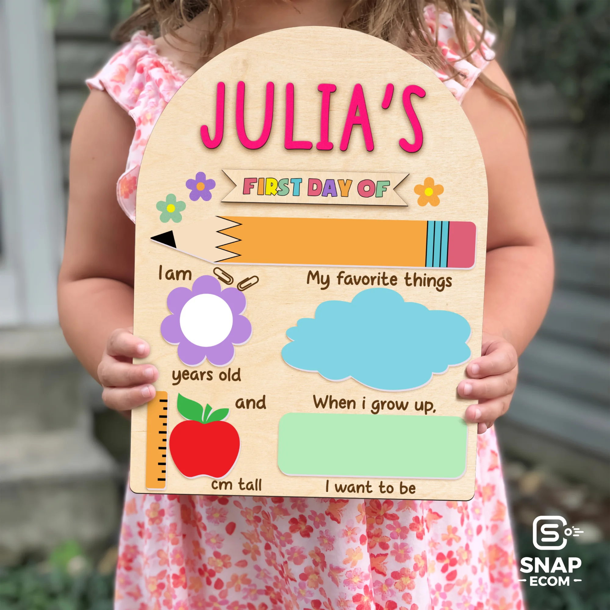 Persionalized First/ Last Day of School Sign Mix Wood and Acrylic - 2 layers - 2