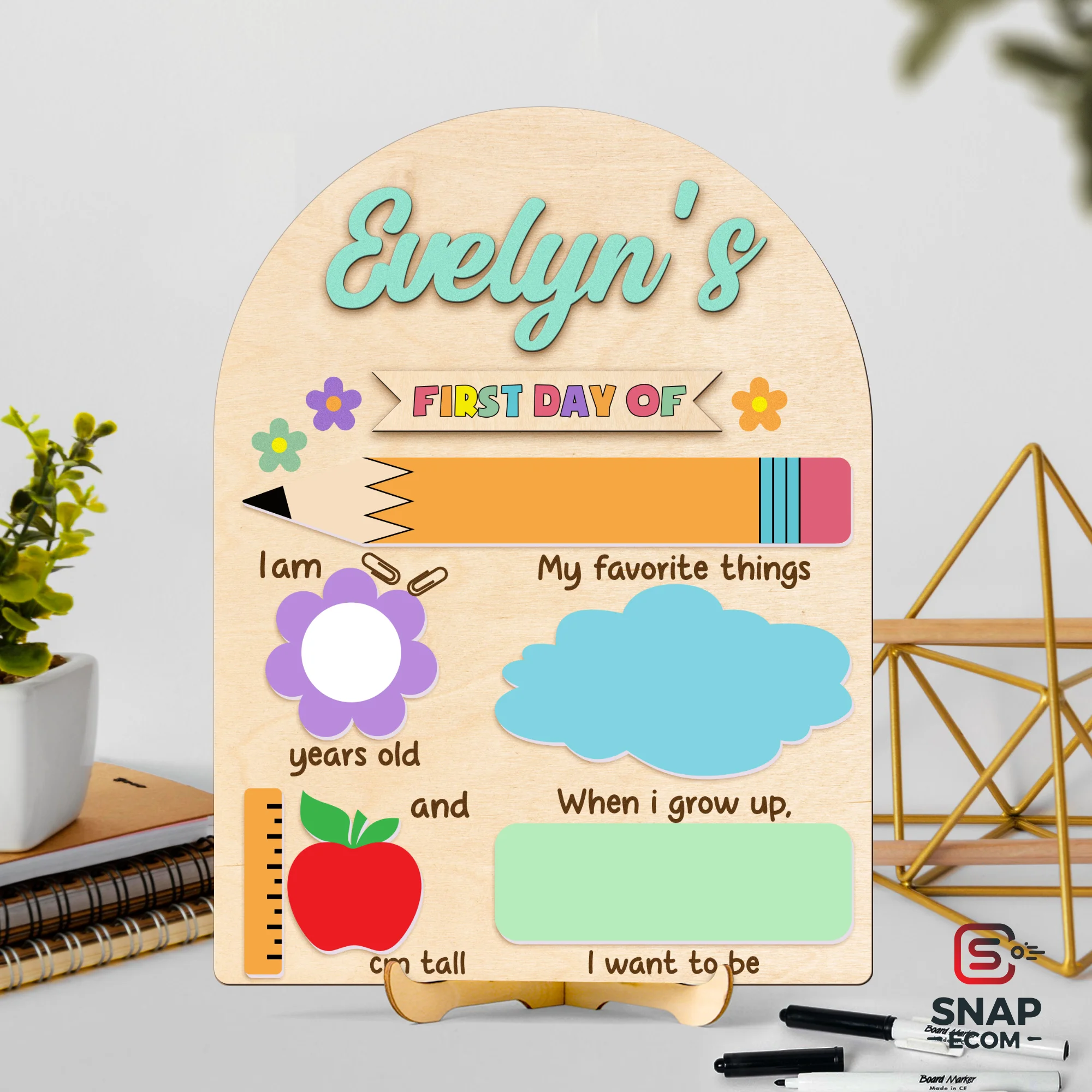 Persionalized First/ Last Day of School Sign Mix Wood and Acrylic - 2 layers - 3