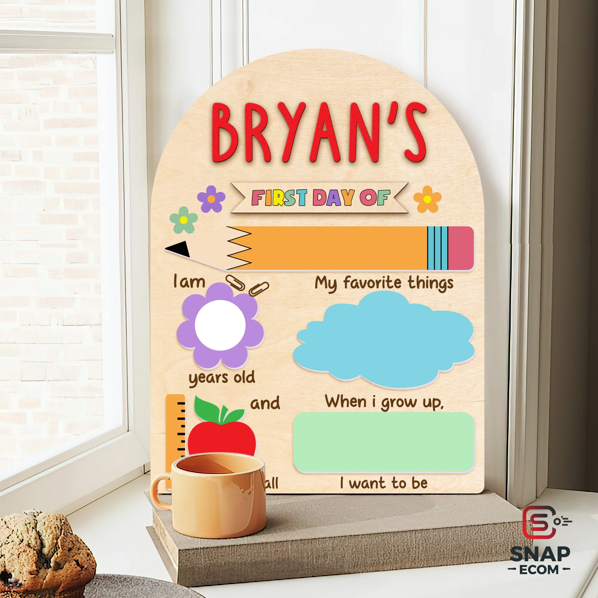 Persionalized First/ Last Day of School Sign Mix Wood and Acrylic - 2 layers - 4