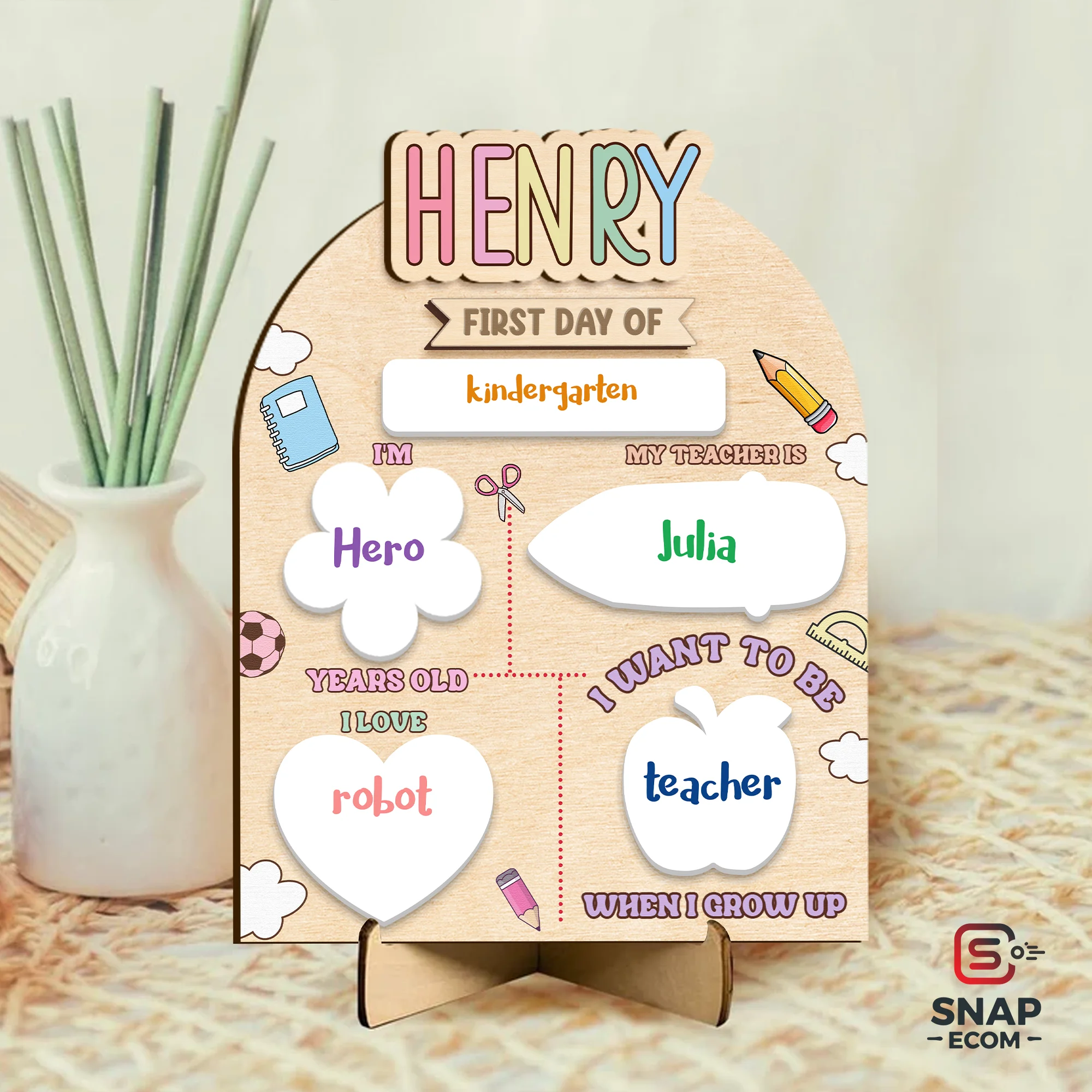 Persionalized First/ Last Day of School Sign Mix Wood and Acrylic - 2 layers - 14