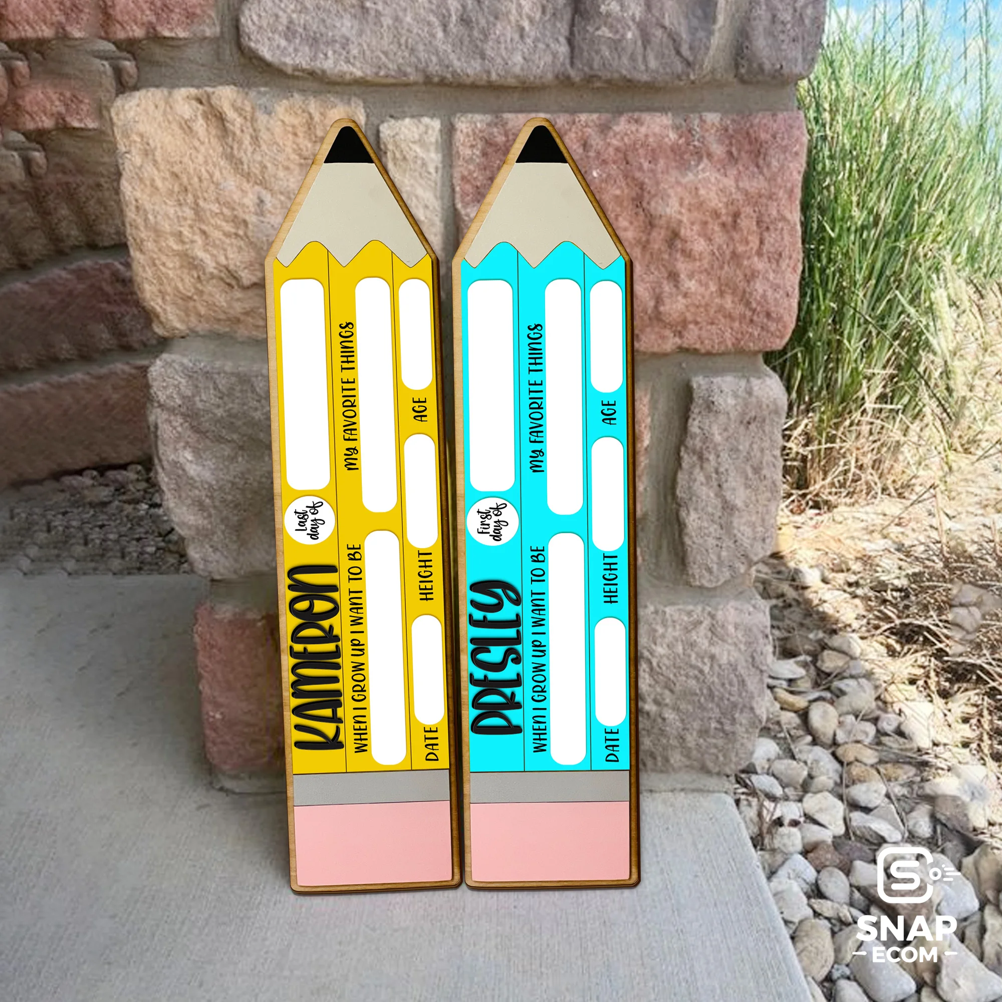 Persionalized First/ Last Day of School Sign Pencil Wood- 2 layers - 2