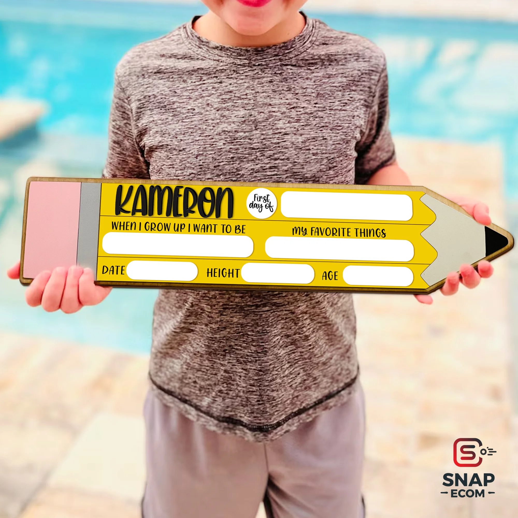 Persionalized First/ Last Day of School Sign Pencil Wood- 2 layers - 4