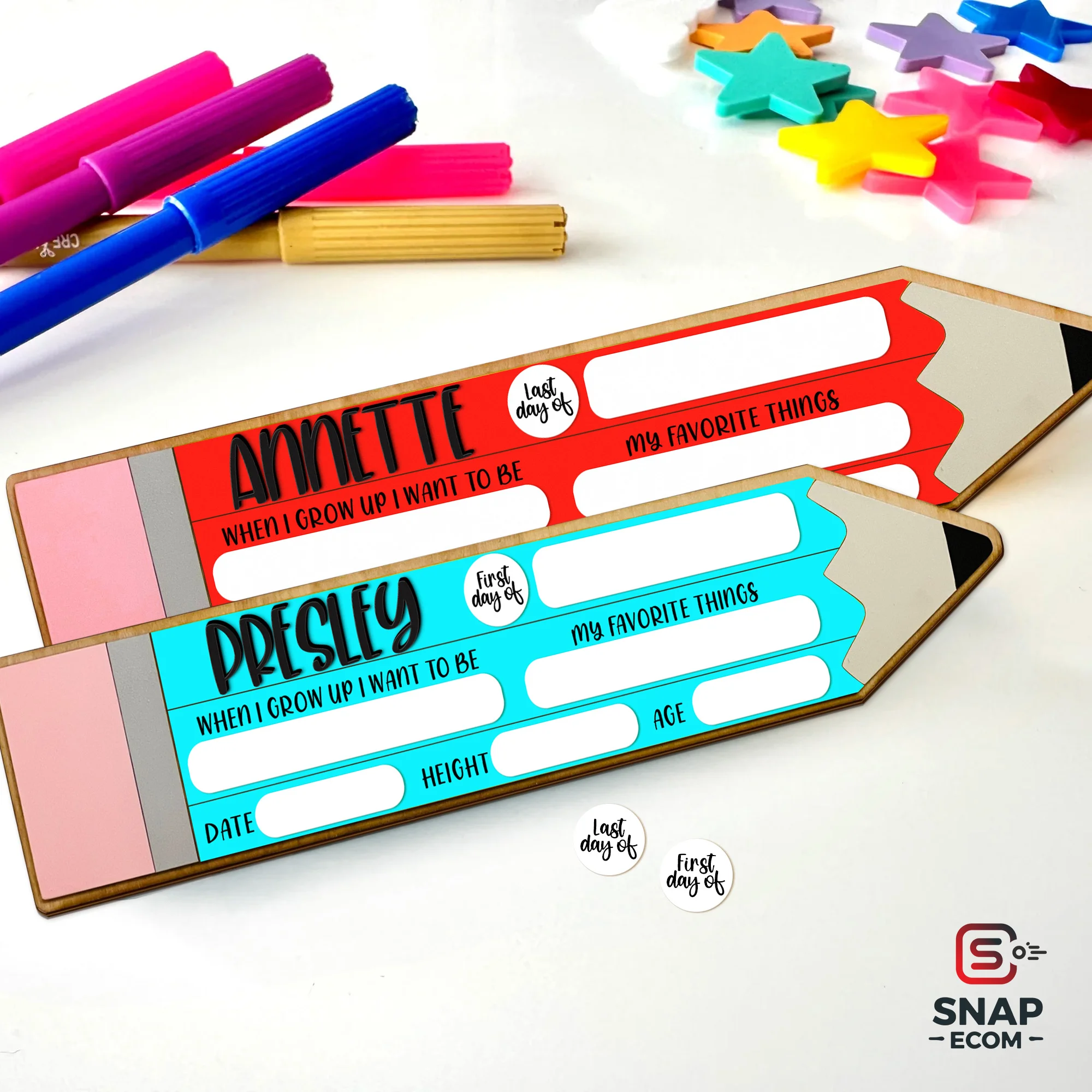 Persionalized First/ Last Day of School Sign Pencil Wood- 2 layers - 5