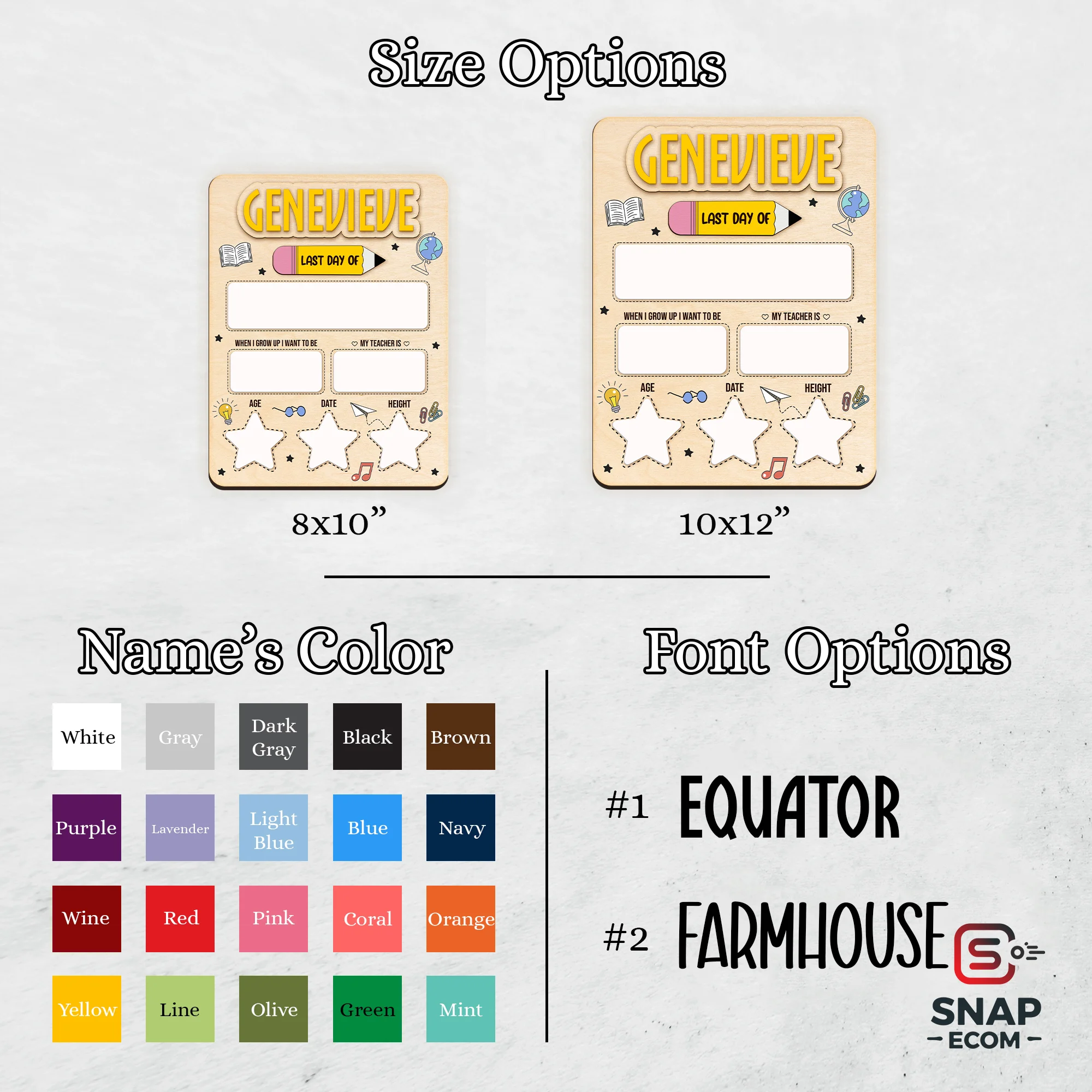 Persionalized First/ Last Day of School Sign Mix Wood and Acrylic - 3 layers - 7