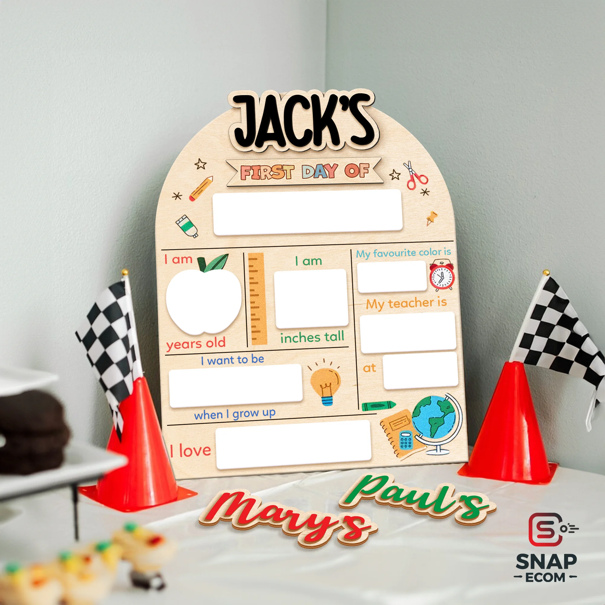 Persionalized First/ Last Day of School Sign Mix Wood and Acrylic - 3 layers - 10