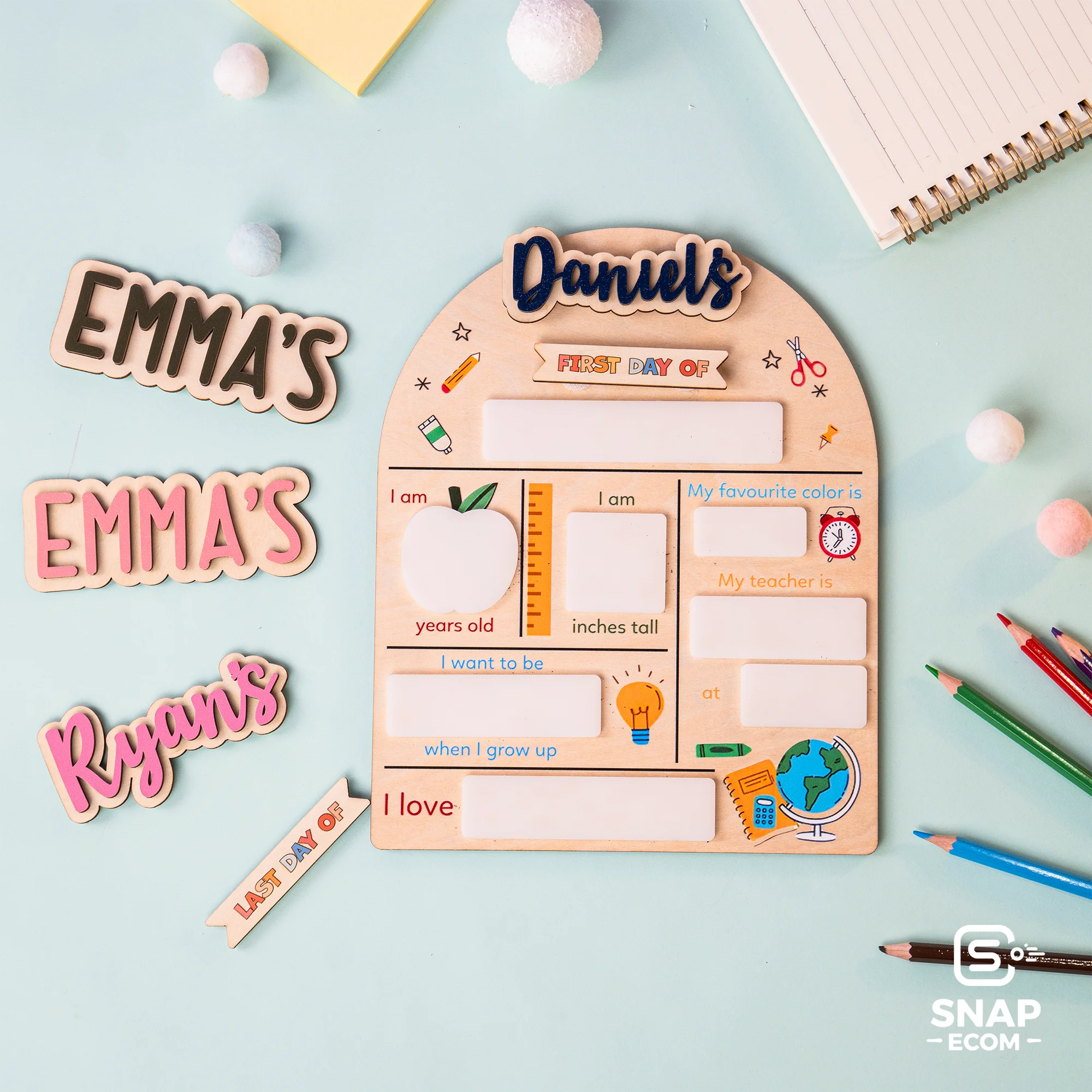 Persionalized First/ Last Day of School Sign Mix Wood and Acrylic - 3 layers - 12