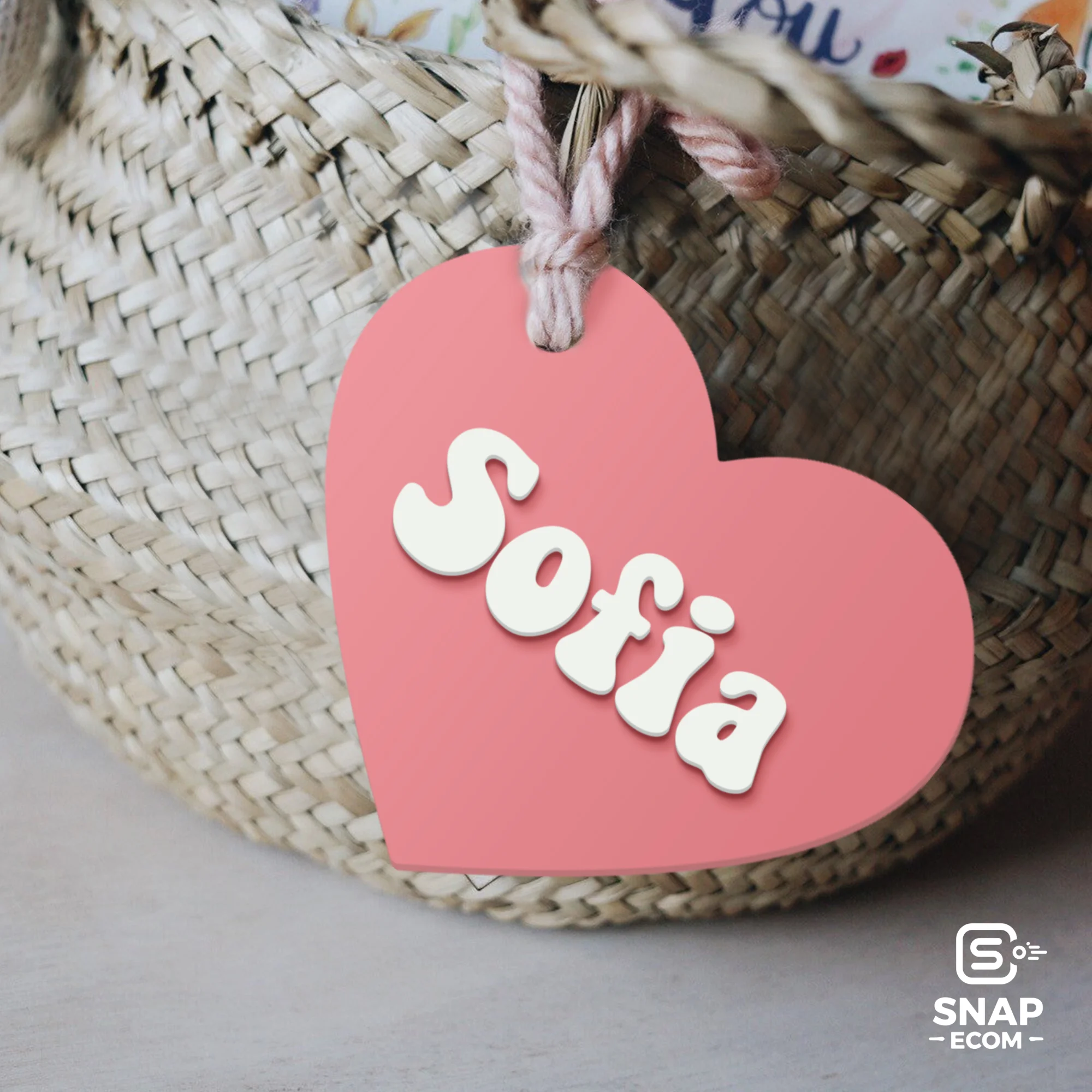 Personalized Acrylic Basket Tag - 2 layers - 3