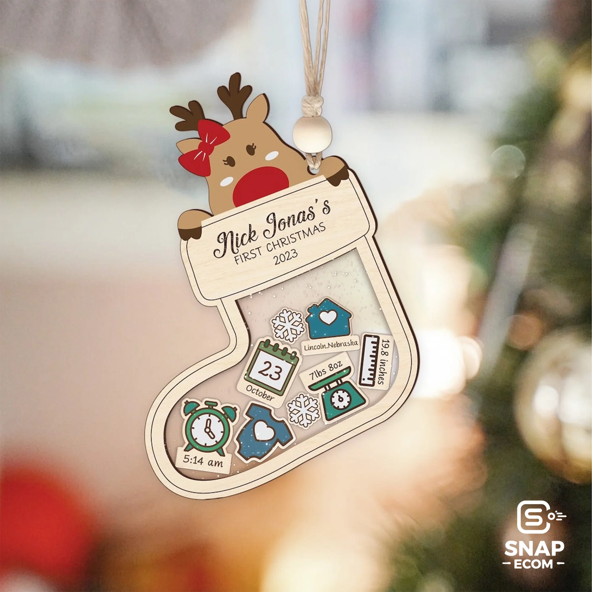 Personalized Teacher Gift Mix Wood and Acryic Ornament - 3 layers - 9