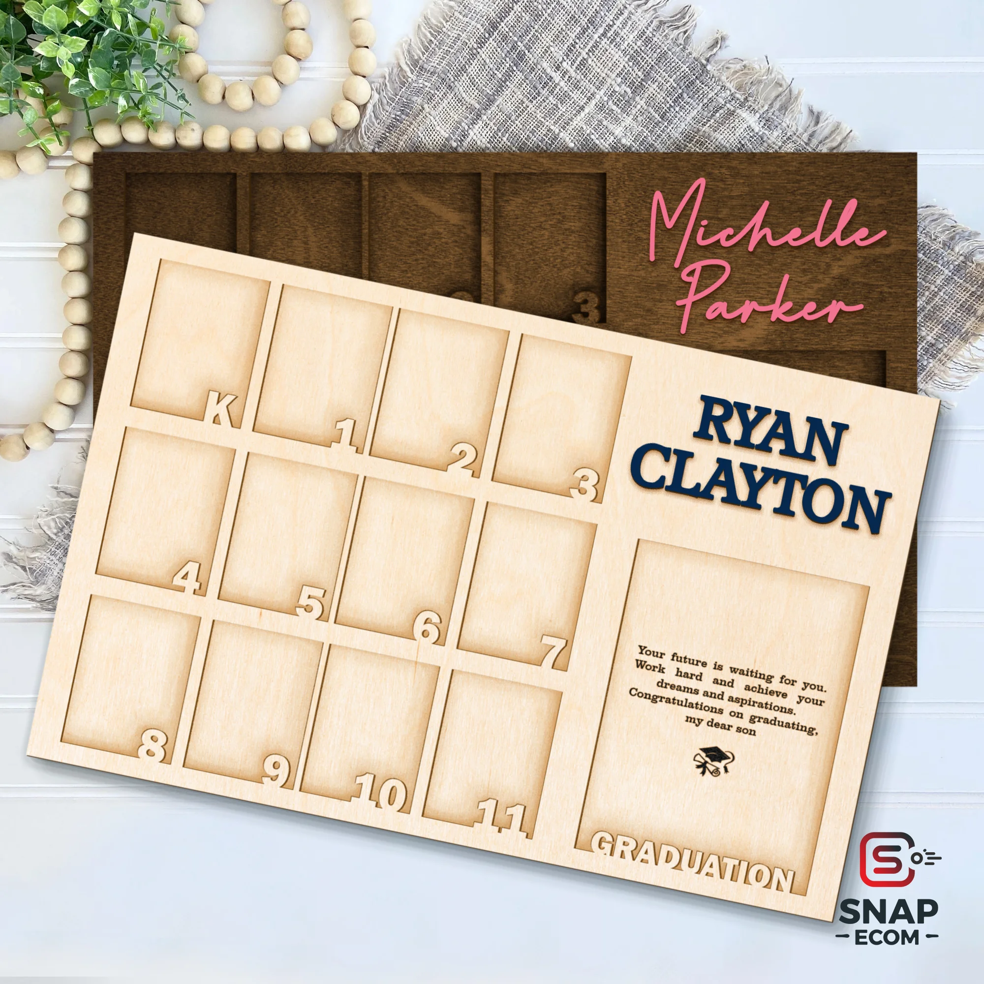 Personalized Photo School Year Wooden Sign 3 layers - 2