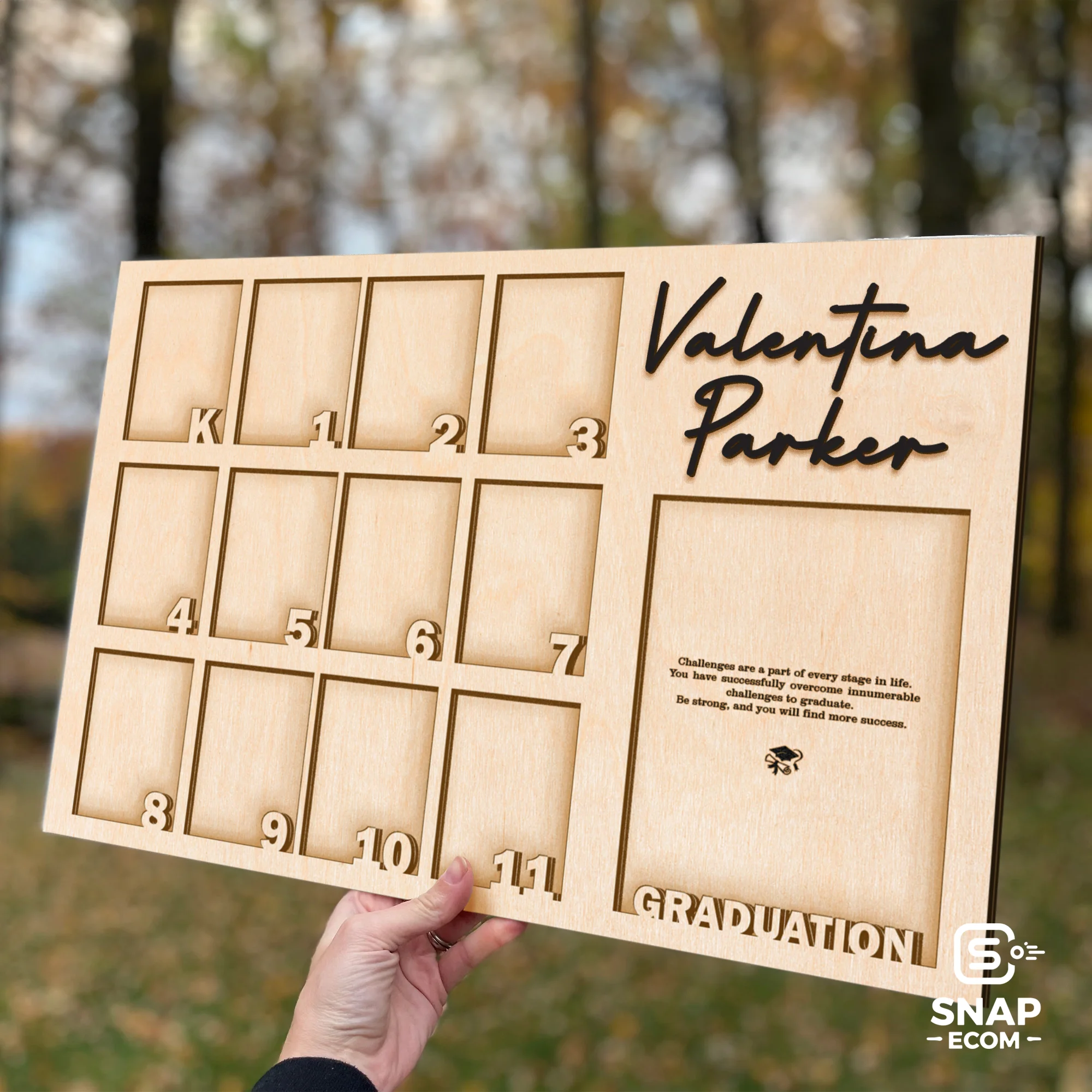 Personalized Photo School Year Wooden Sign 3 layers - 4