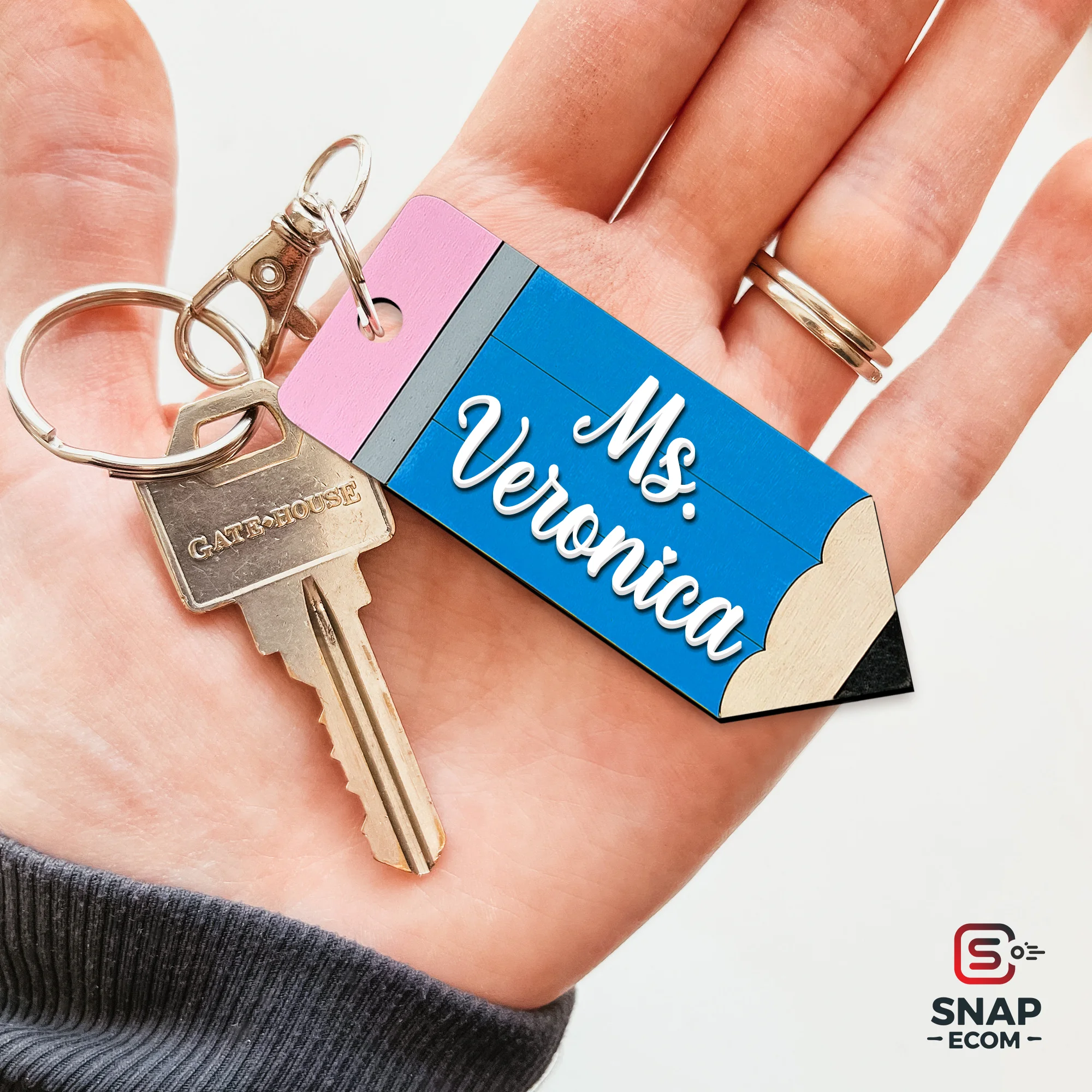 Personalized Wood Keychain - 2 layers - 6