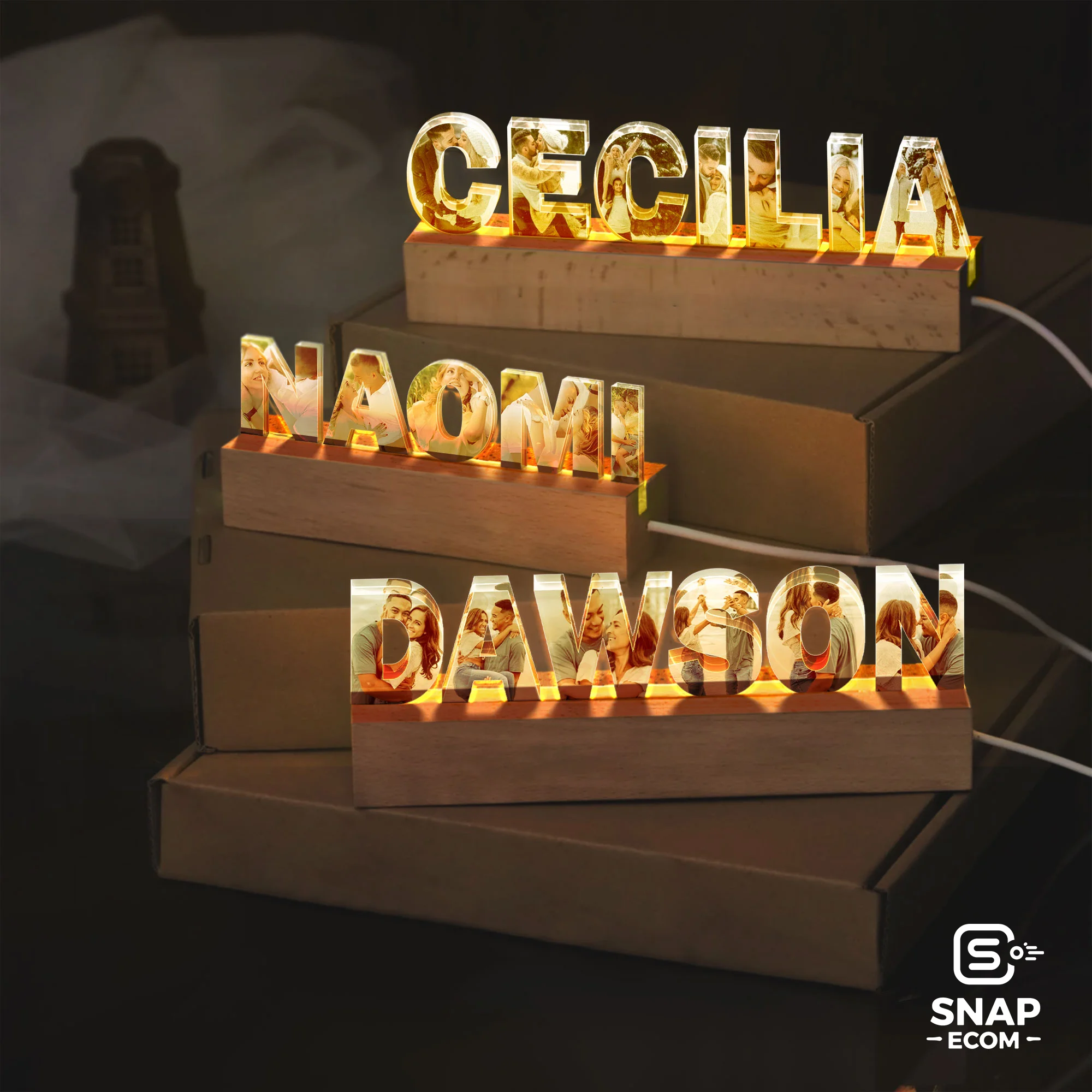 Personalized Desk Name Plate Night Light - 6