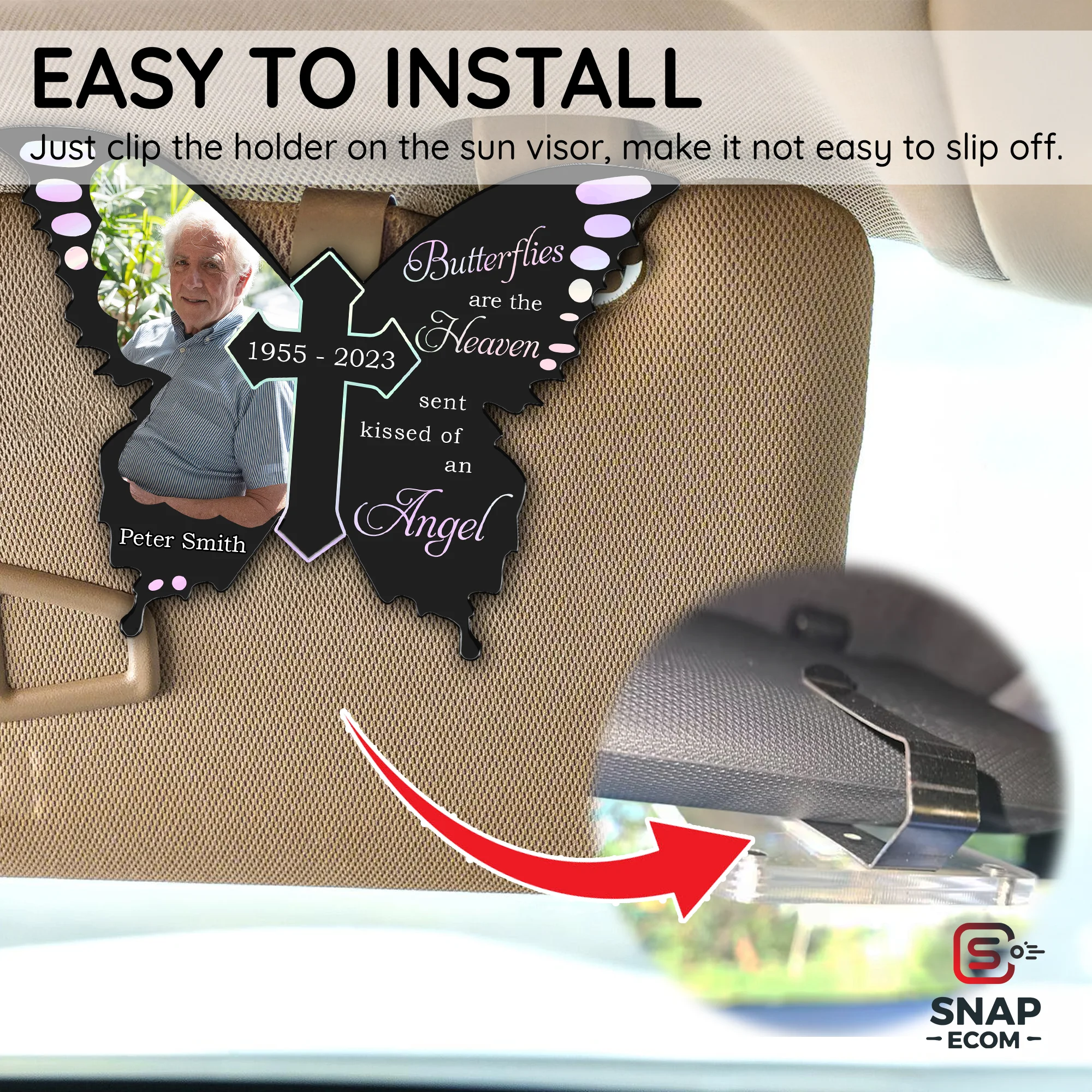 Personalized Car Visor Clip 1 layer Shape - 2