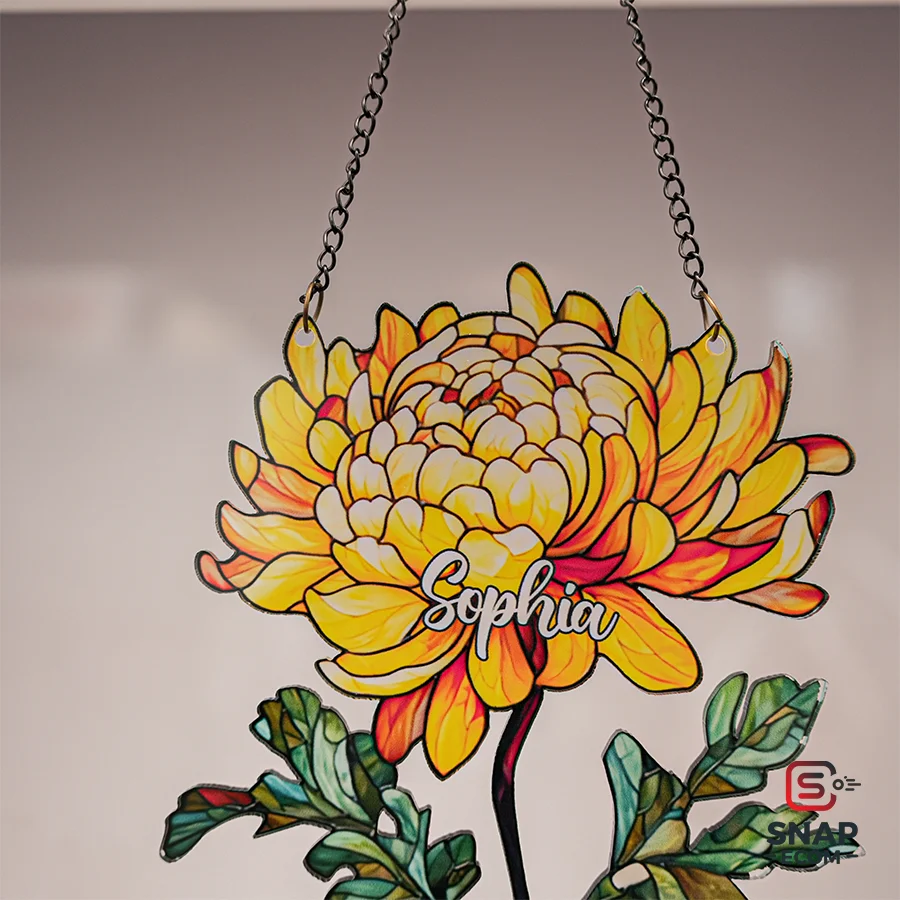 Personalized Flower Suncatcher Acrylic 1 layer - 4